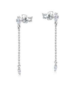 Beautiful Designed CZ Stone With Chain Drop Earring Stud STS-5542